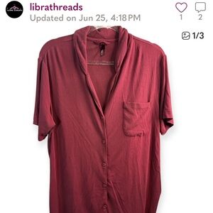 SKIMS Soft Lounge Sleep Shirt Burgundy Size XL Women's